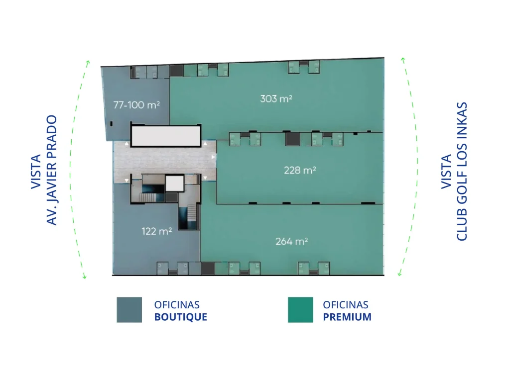 oficina premium 1 plano centro empresarial los inkas oficinas en venta, alquiler en surco