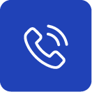 Icono de teléfono con diseño minimalista en fondo azul, ideal para contacto.